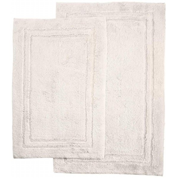 Superior Cotton 2-Piece Bath Rug Set  White BATHRUG-2PC-WH